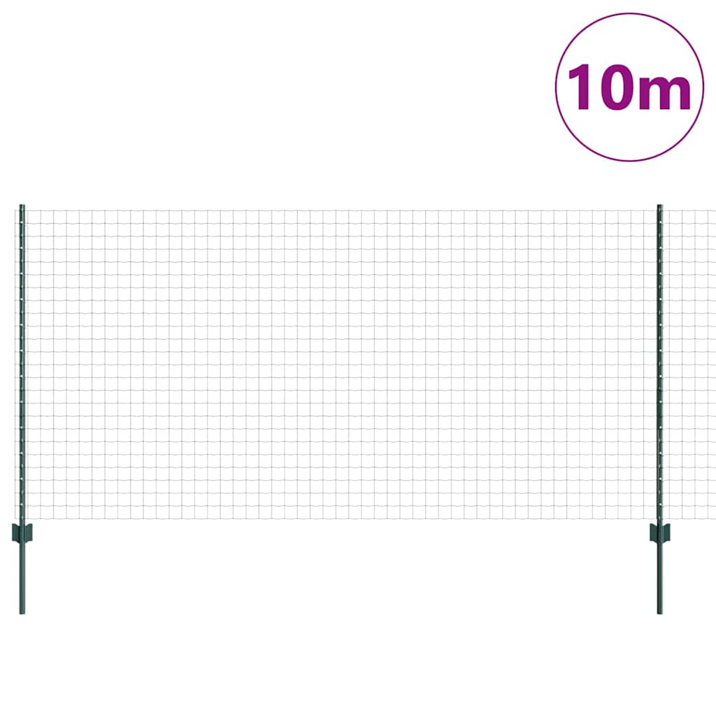 Vidaxl hek met paal groen 1,2 x 10 m staal en pvc