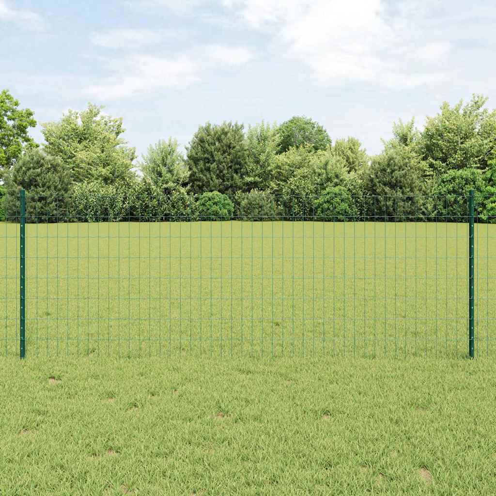Vidaxl hek met paal groen 0,8 x 10 m staal en pvc