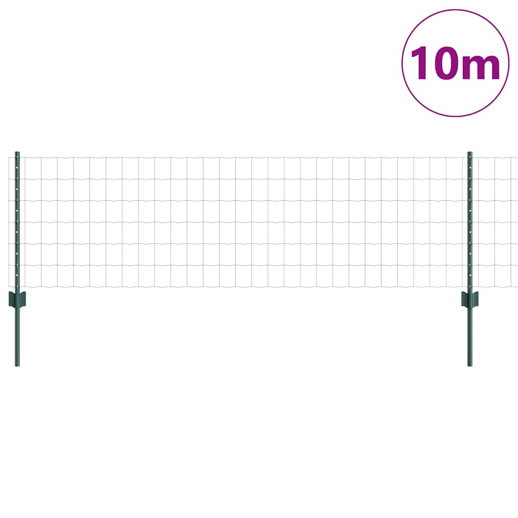 Vidaxl hek met paal groen 0,6 x 10 m staal en pvc