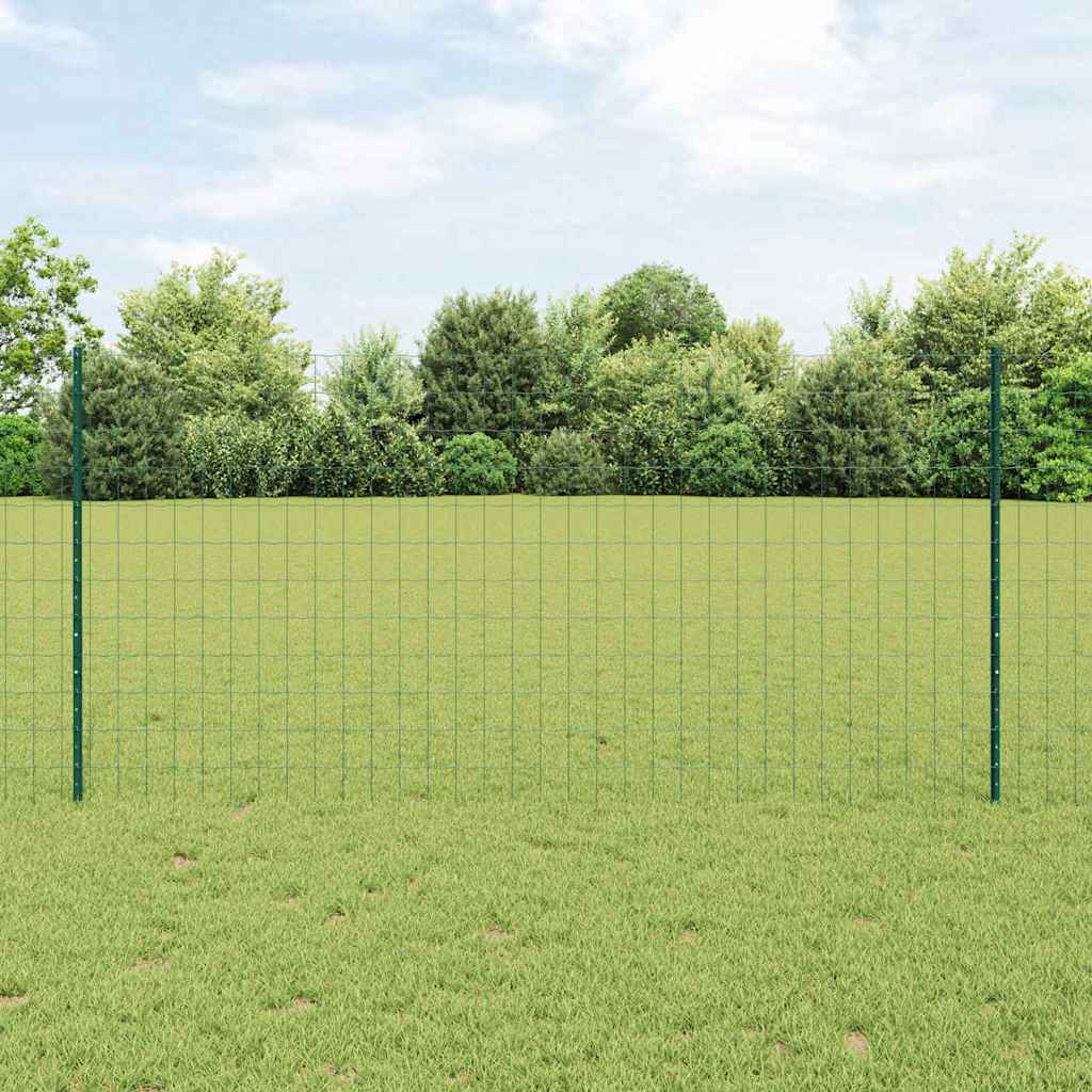 Vidaxl hek met paal groen 1,2 x 10 m staal en pvc