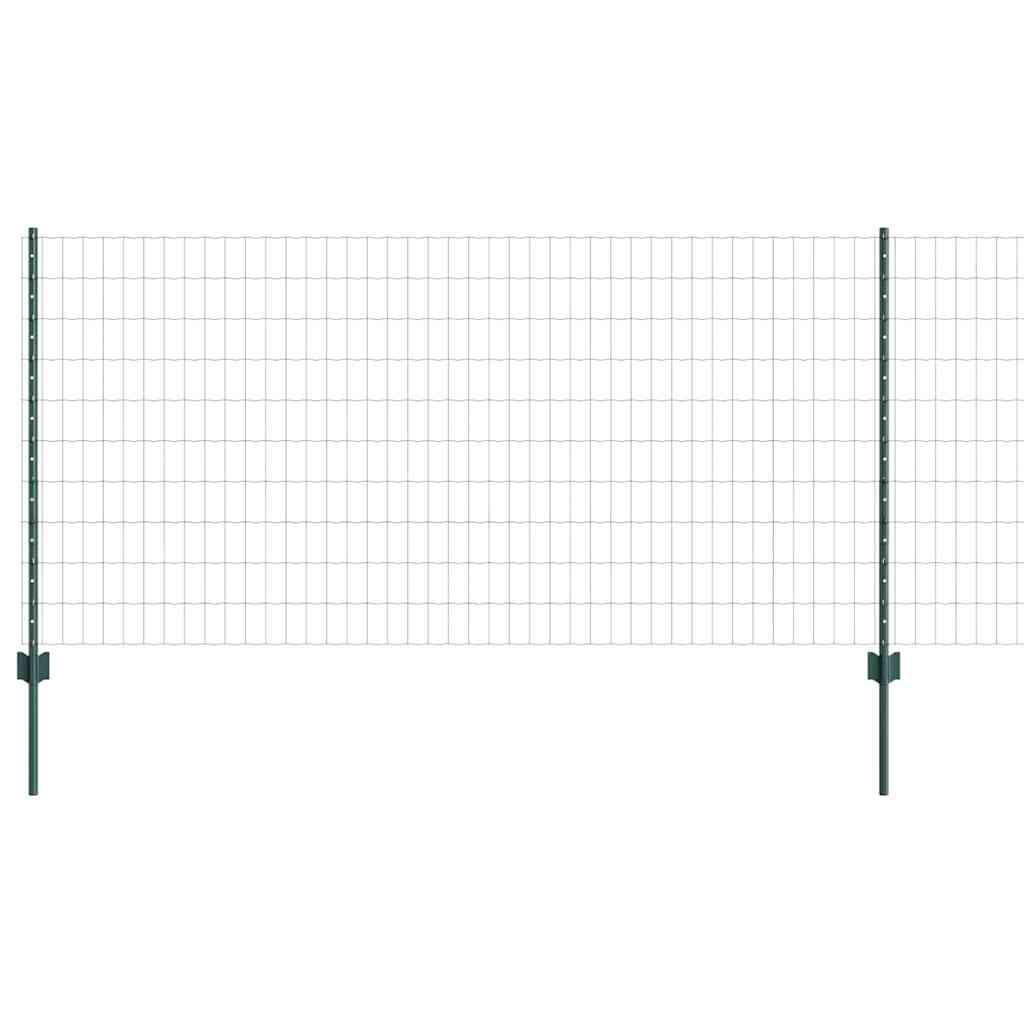 Vidaxl hek met paal groen 1 x 25 m staal en pvc