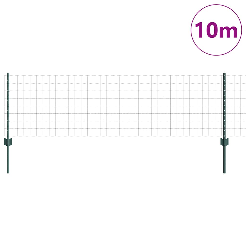 Vidaxl hek met paal groen 0,6 x 10 m staal en pvc