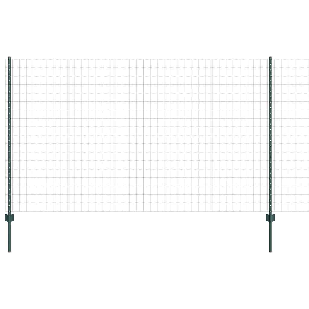 Vidaxl hek met paal groen 1,4 x 10 m staal en pvc