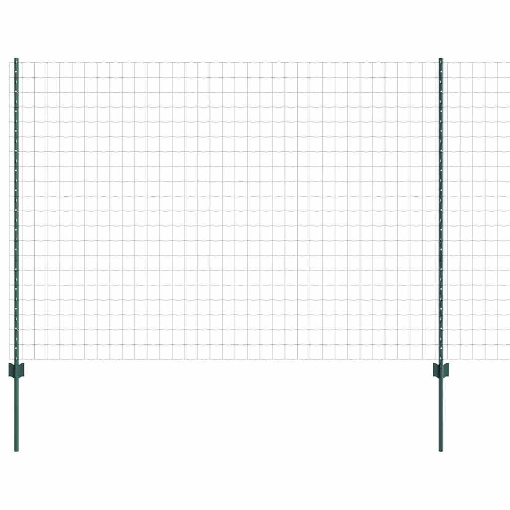 Vidaxl hek met paal groen 1,6 x 10 m staal en pvc