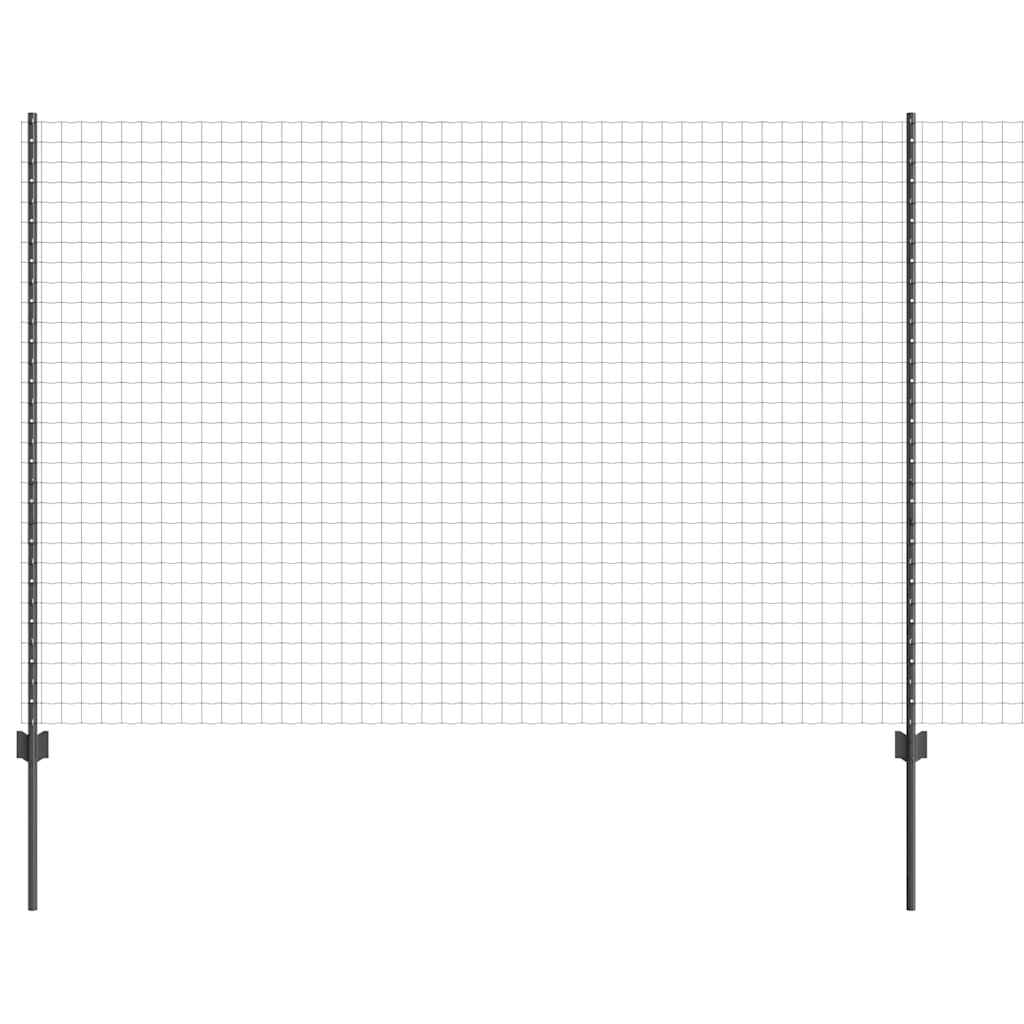 Vidaxl hek met paal grijs 1,6 x 10 m staal en pvc