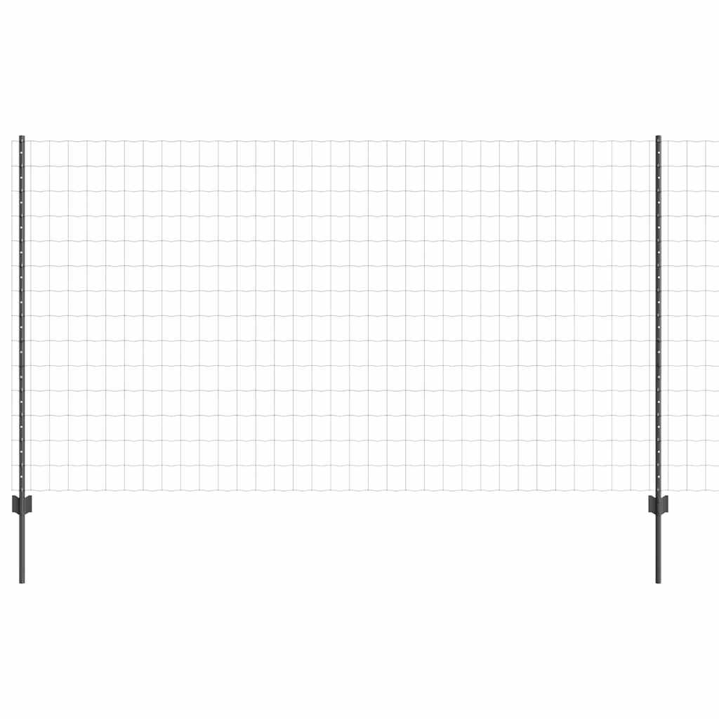 Vidaxl hek met paal grijs 1,4 x 10 m staal en pvc