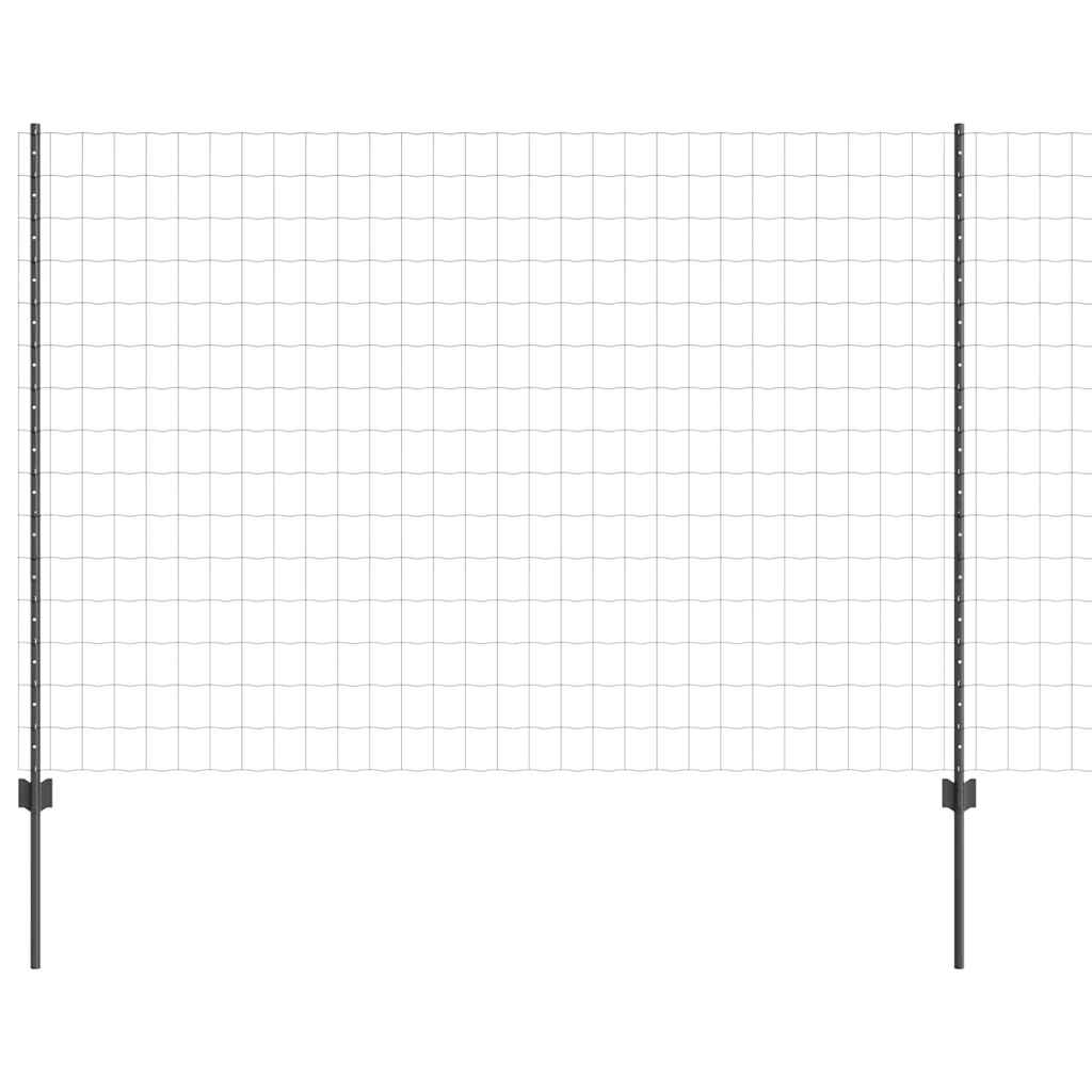 Vidaxl hek met paal grijs 1,5 x 10 m staal en pvc