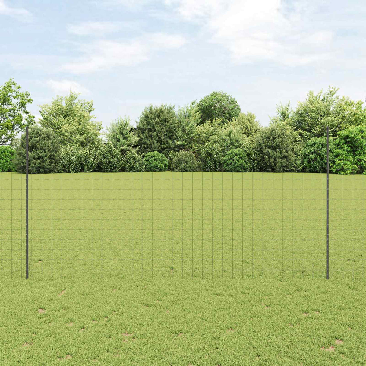 Vidaxl hek met paal grijs 1,5 x 10 m staal