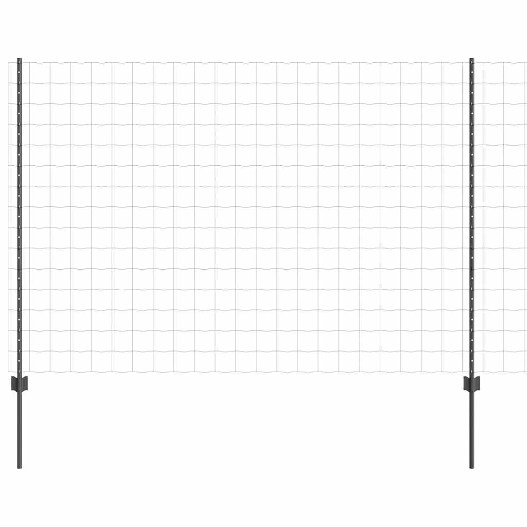 Vidaxl hek met paal grijs 1,6 x 10 m staal en pvc