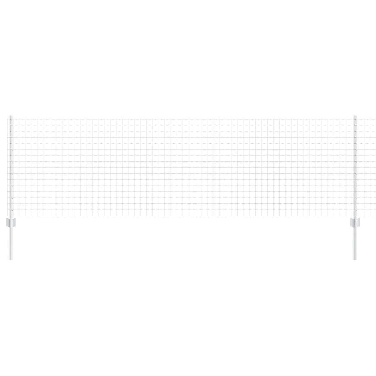 Vidaxl hek met paal zilver 0,8 x 10 m staal
