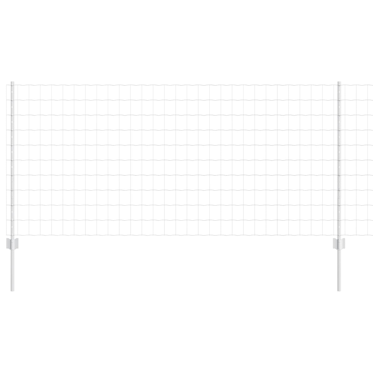 Vidaxl hek met paal zilver 1 x 10 m staal