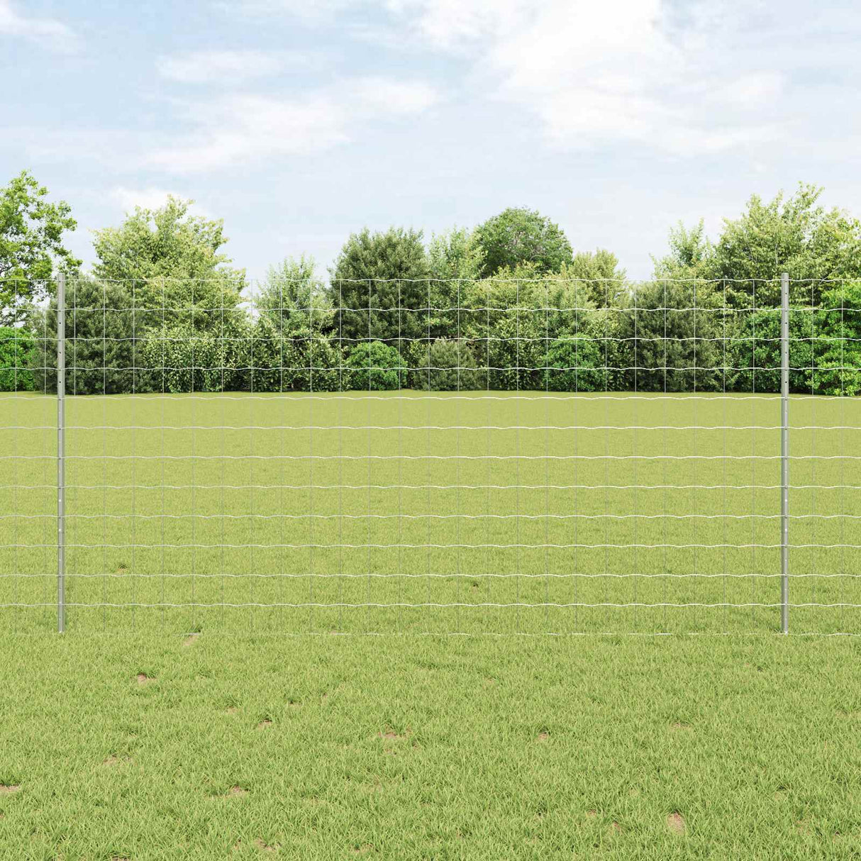 Vidaxl hek met paal zilver 1,2 x 10 m staal