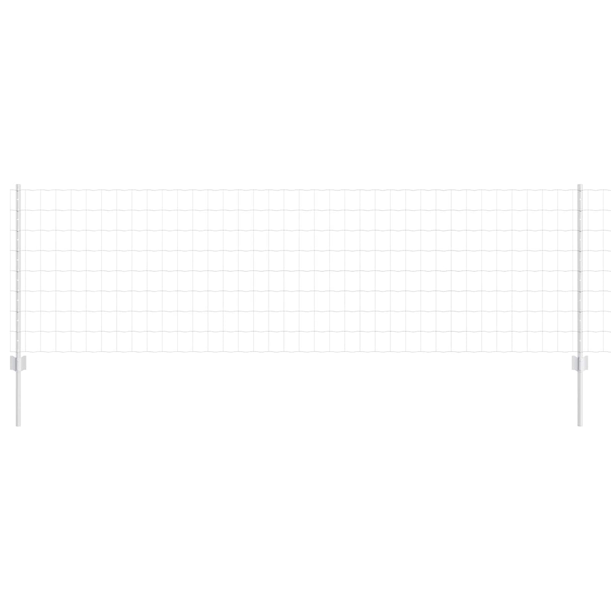 Vidaxl hek met paal zilver 0,8 x 25 m staal
