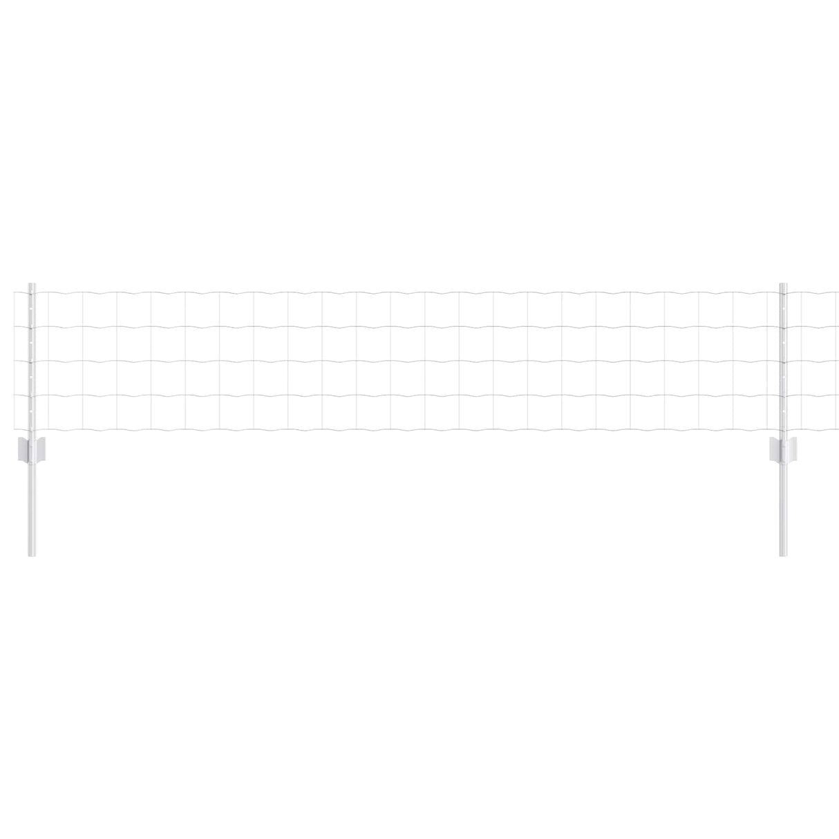 Vidaxl hek met paal zilver 0,4 x 25 m staal