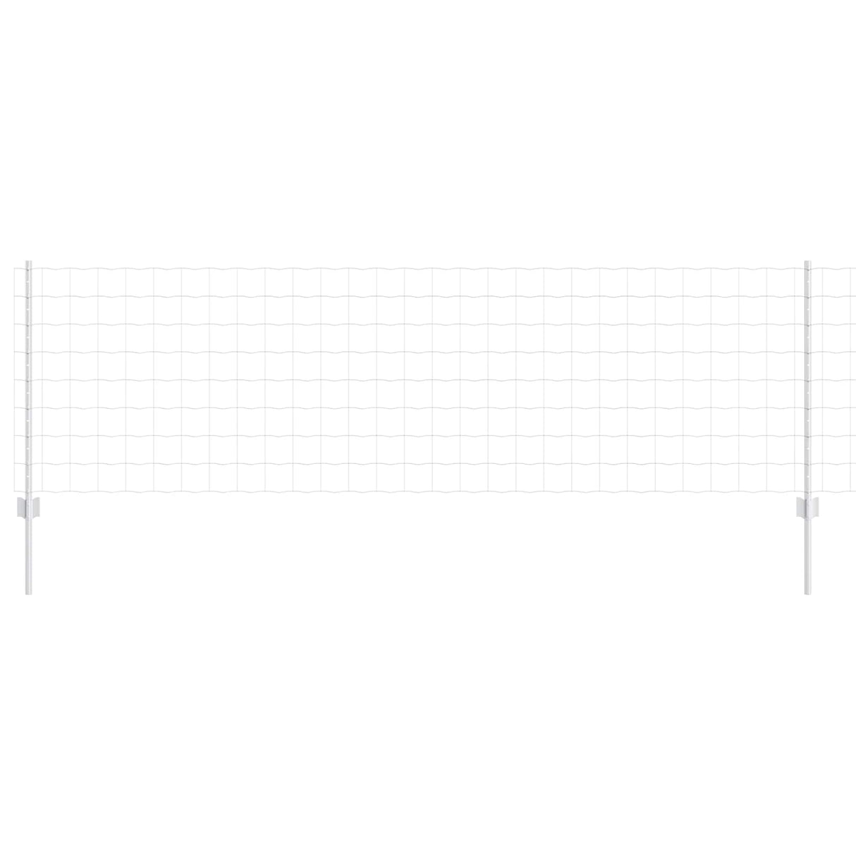 Vidaxl hek met paal zilver 0,8 x 25 m staal