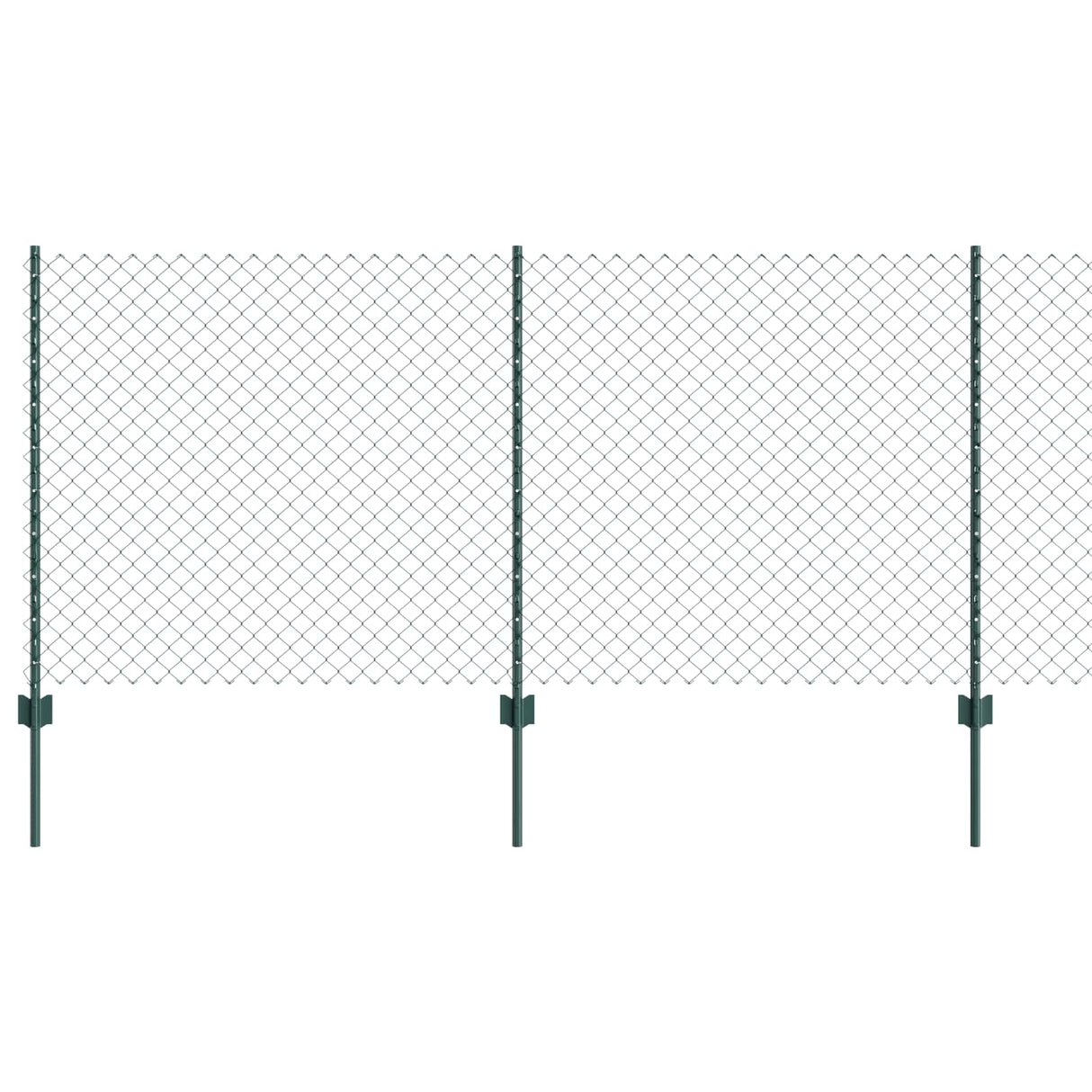 Vidaxl hek met paal groen 1 x 10 m staal en pvc