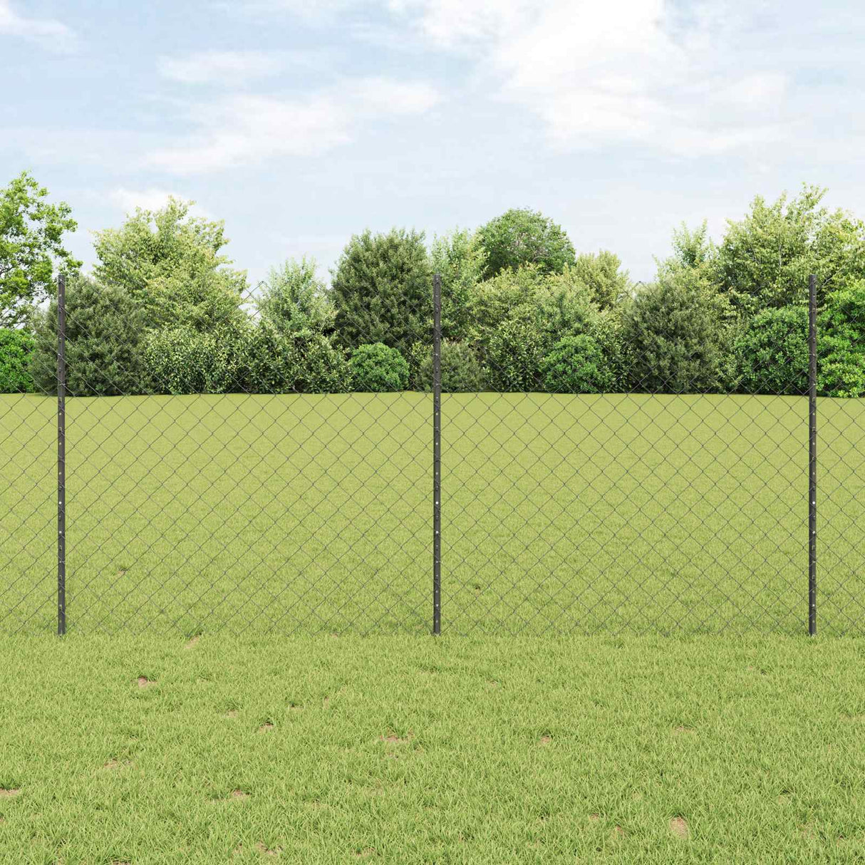 Vidaxl hek met paal grijs 1,2 x 10 m staal en pvc