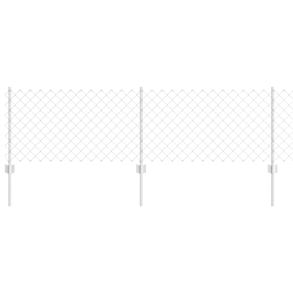 Vidaxl hek met paal zilver 0,6 x 10 m staal