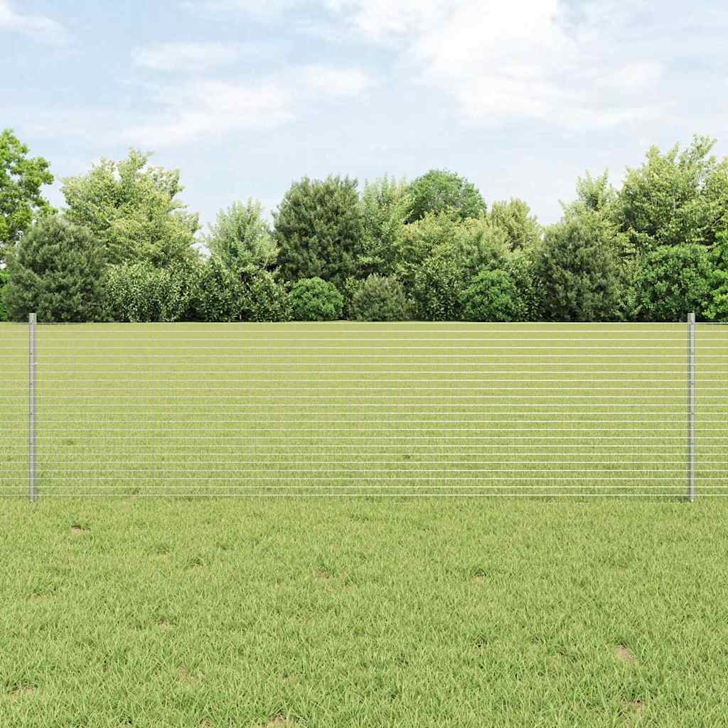 Vidaxl hek met paal zilver 0,6 x 10 m staal