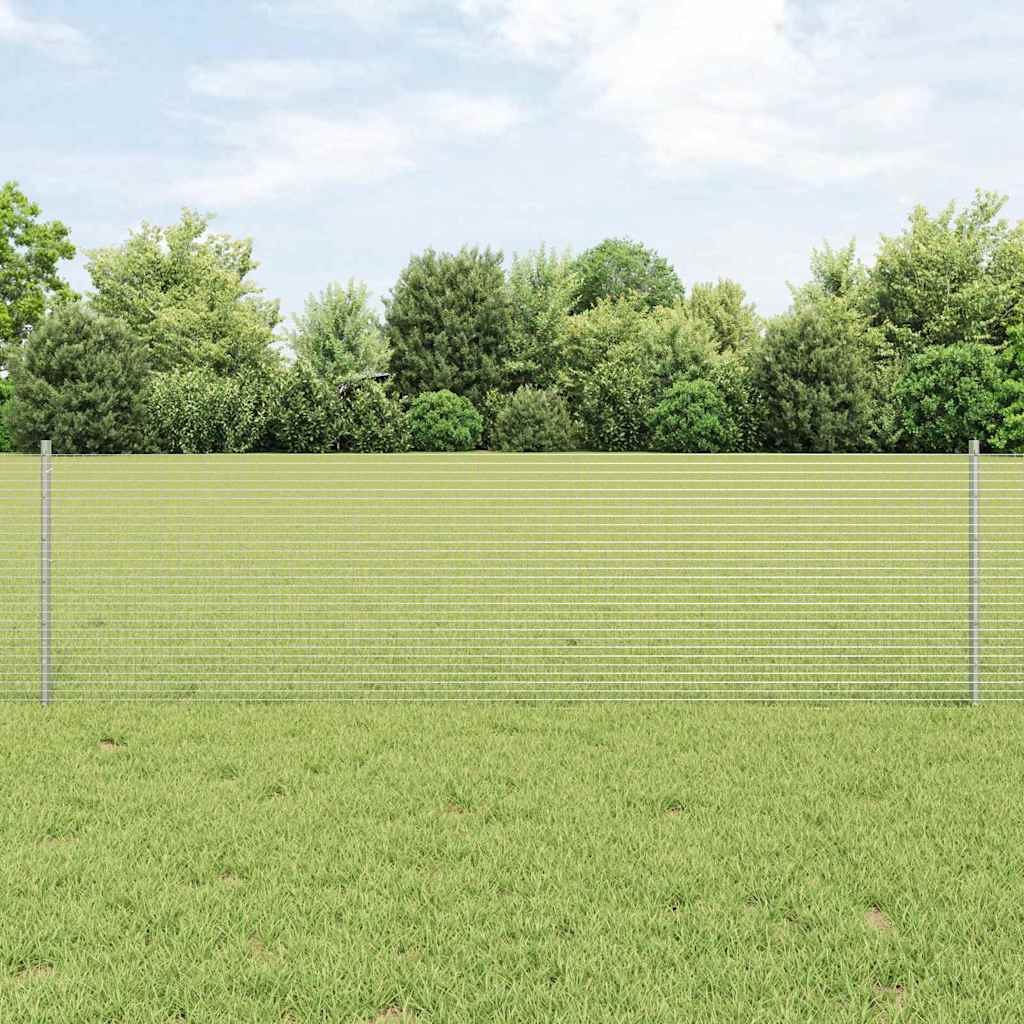 Vidaxl hek met paal zilver 0,6 x 25 m staal