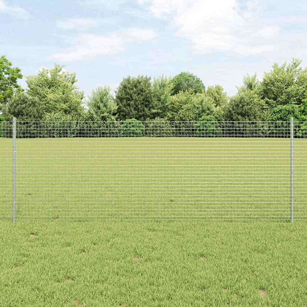 Vidaxl hek met paal zilver 0,8 x 25 m staal