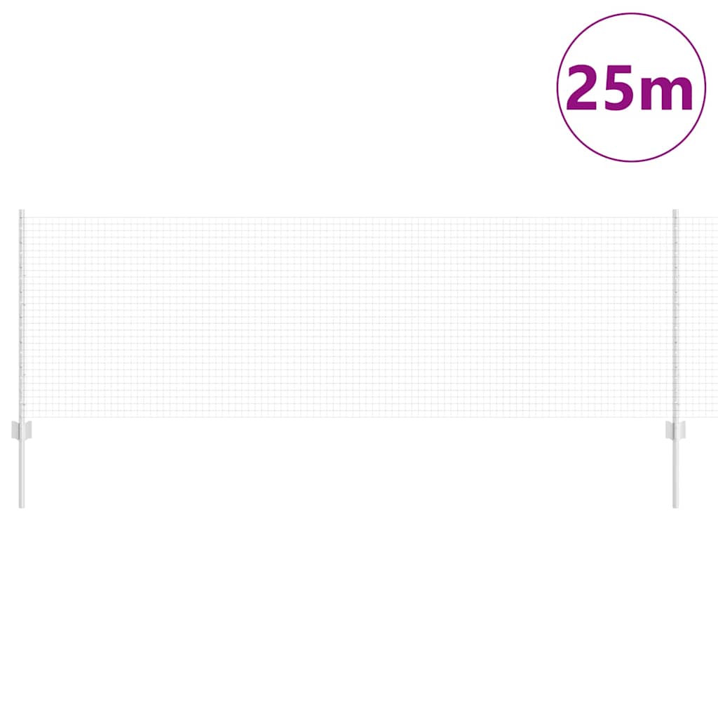 Vidaxl hek met paal zilver 0,8 x 25 m staal