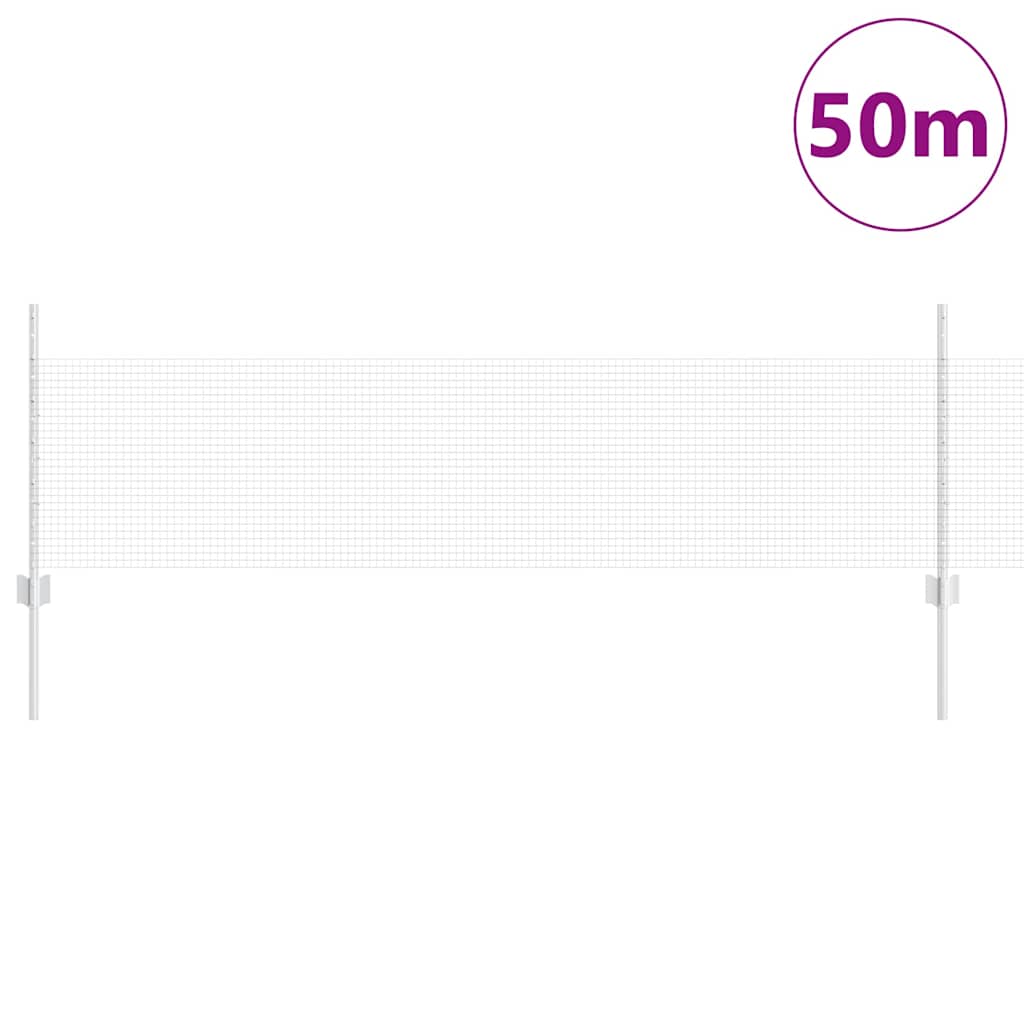Vidaxl hek met paal zilver 0,5 x 50 m staal