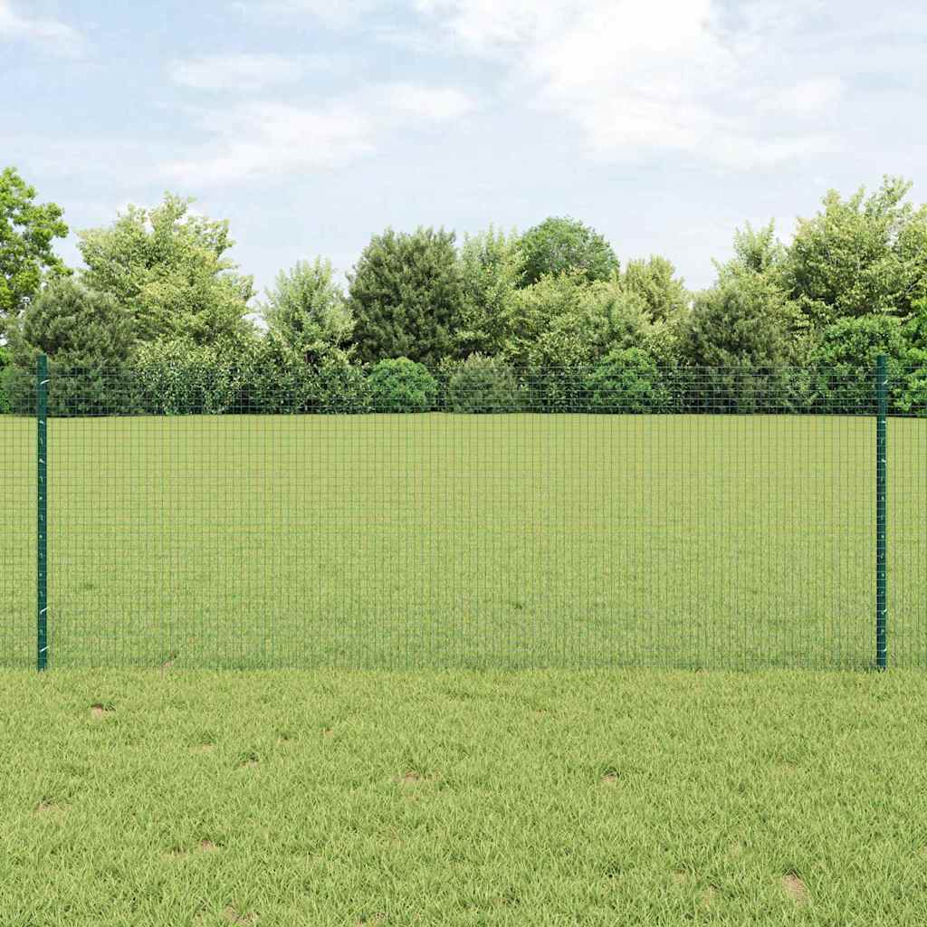 Vidaxl hek met paal groen 0,8 x 10 m staal en pvc