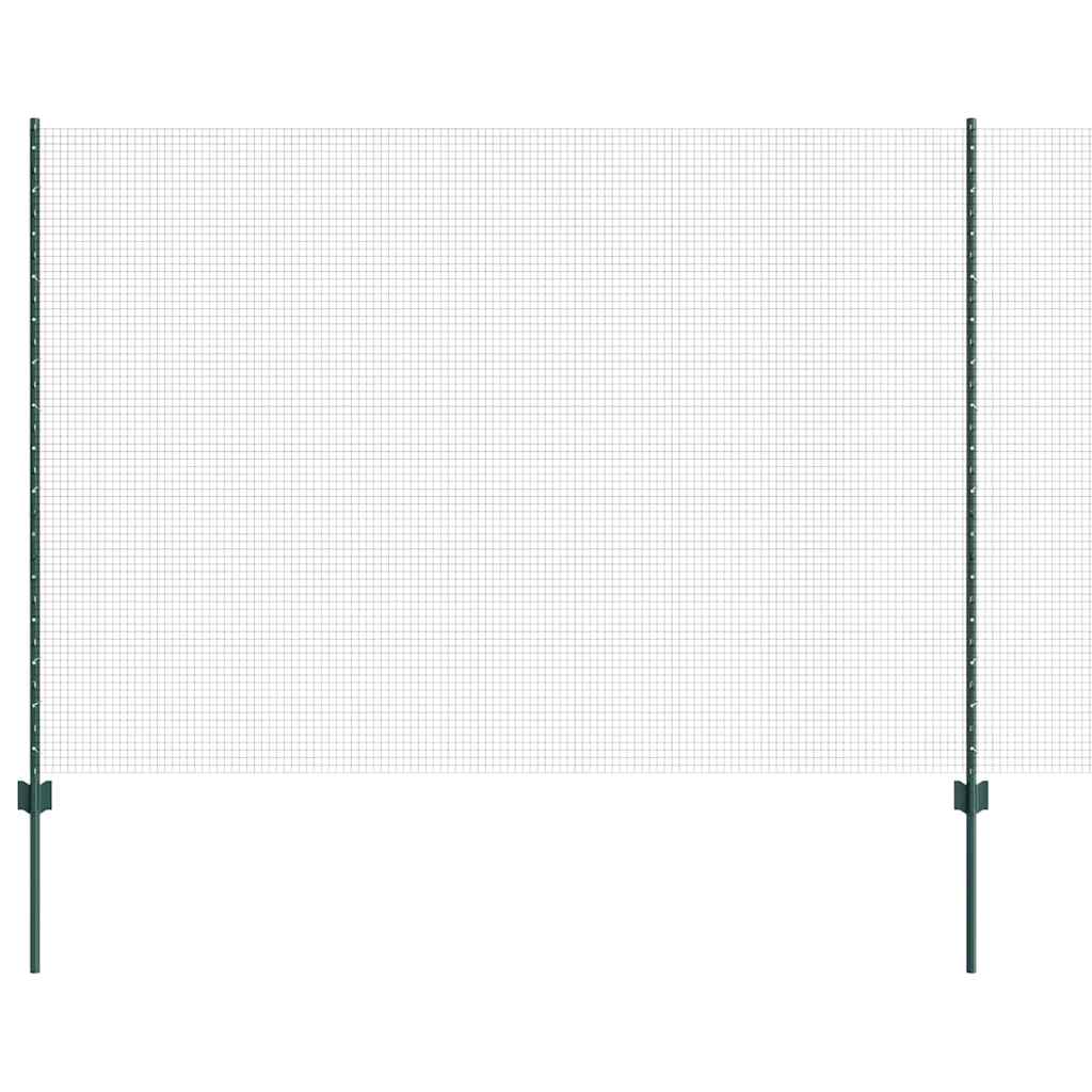 Vidaxl hek met paal groen 1,5 x 25 m staal en pvc