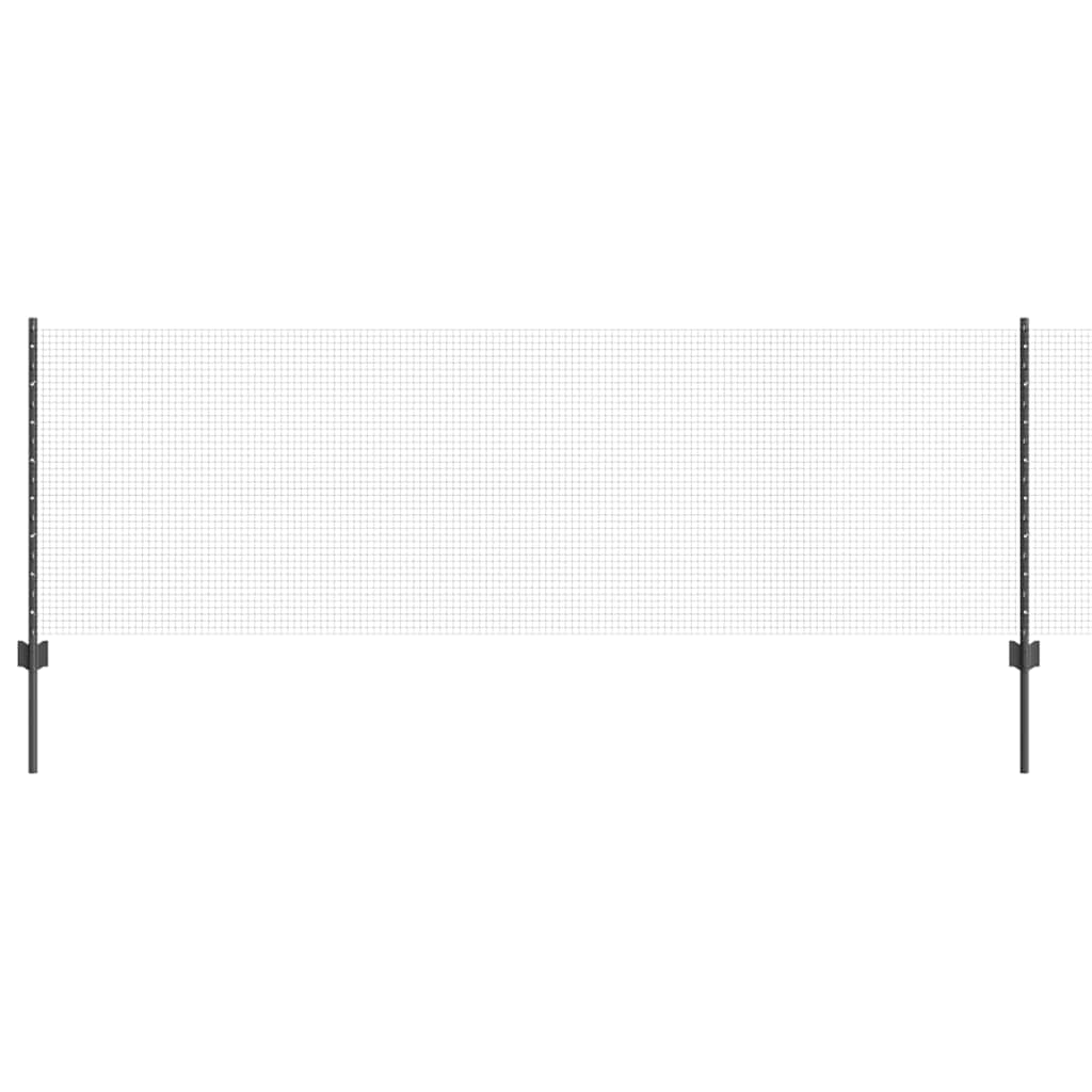 Vidaxl hek met paal grijs 0,8 x 10 m staal en pvc