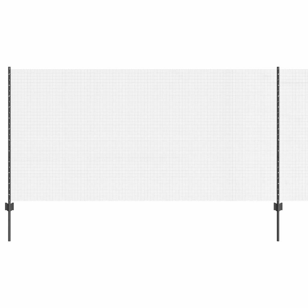Vidaxl hek met paal grijs 1,2 x 25 m staal en pvc