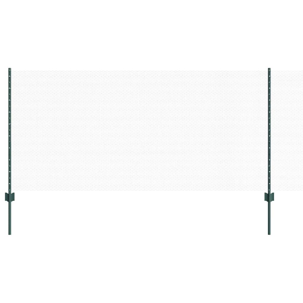 Vidaxl hek met paal groen 1 x 10 m staal en pvc