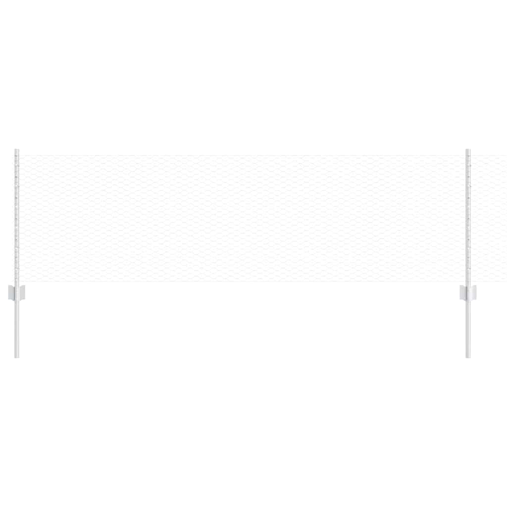 Vidaxl hek met paal zilver 0,6 x 10 m staal