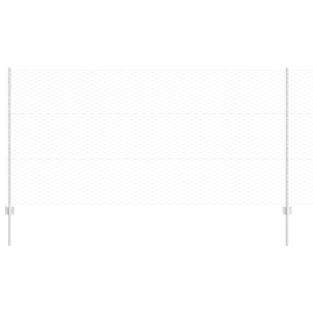 Vidaxl hek met paal zilver 1,2 x 10 m staal