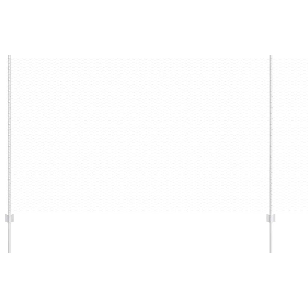 Vidaxl hek met paal zilver 1,4 x 10 m staal