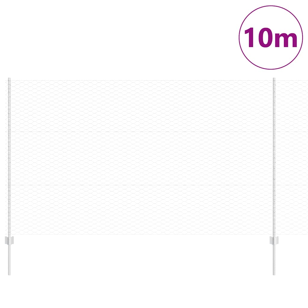 Vidaxl hek met paal zilver 1,4 x 10 m staal