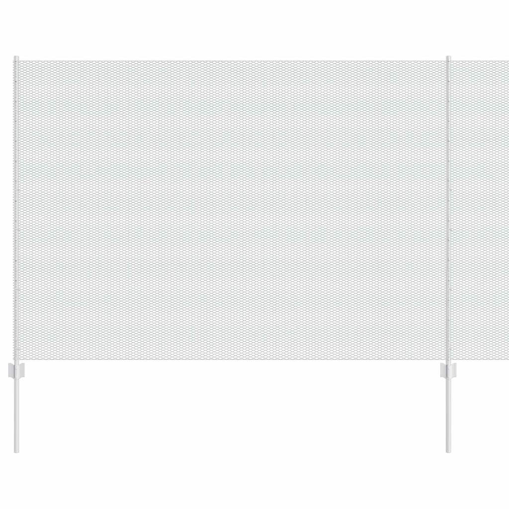 Vidaxl hek met paal zilver 1,6 x 10 m staal