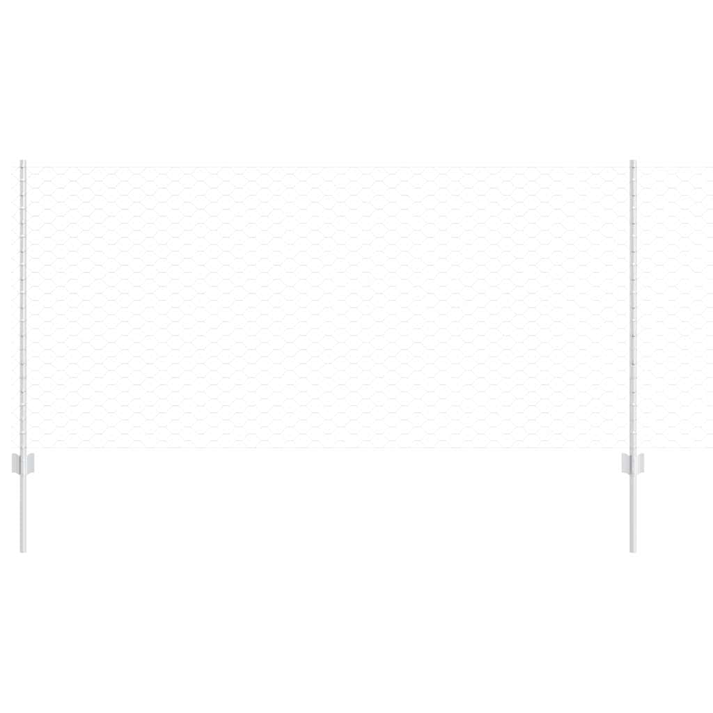 Vidaxl hek met paal zilver 1 x 25 m staal