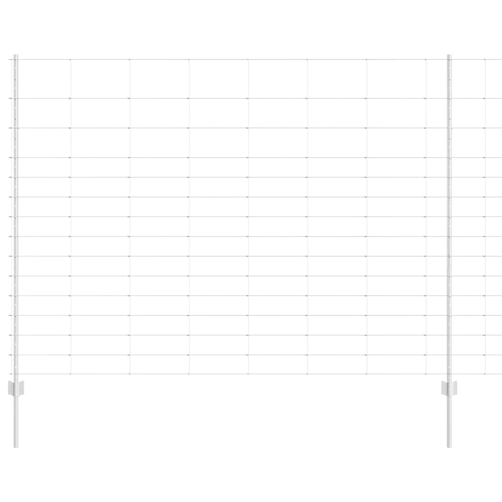 Vidaxl hek met paal zilver 1,6 x 25 m staal