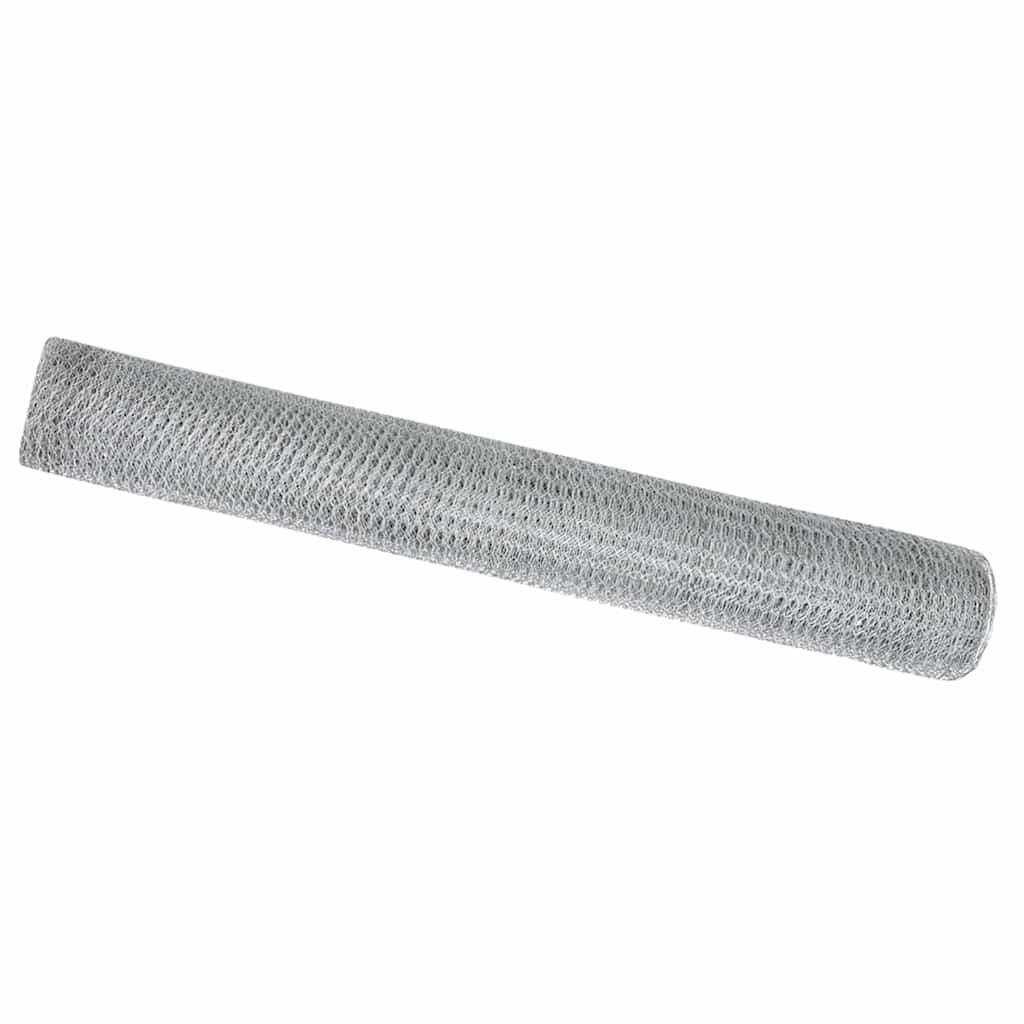 Vidaxl hexagon hek zilver 1,2 x 50 m gegalvaniseerd staal