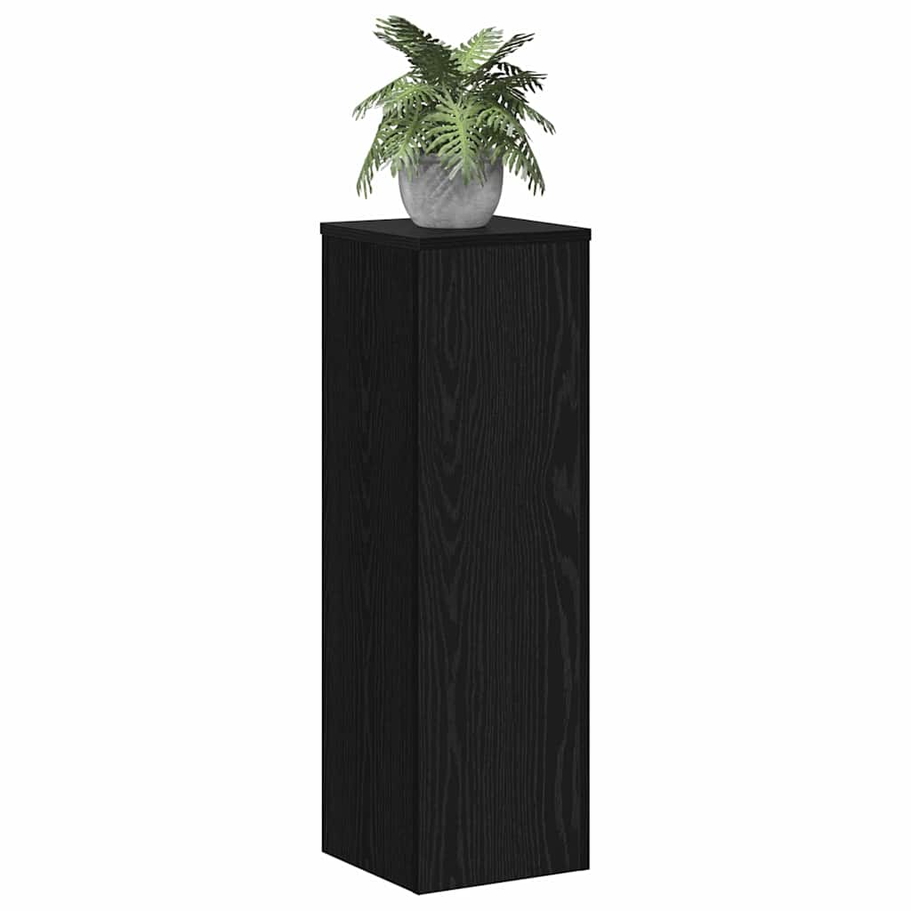 Vidaxl plantenstandaard 2 pcs zwart eiken 25 x 25 x 80 cm bewerkt hout
