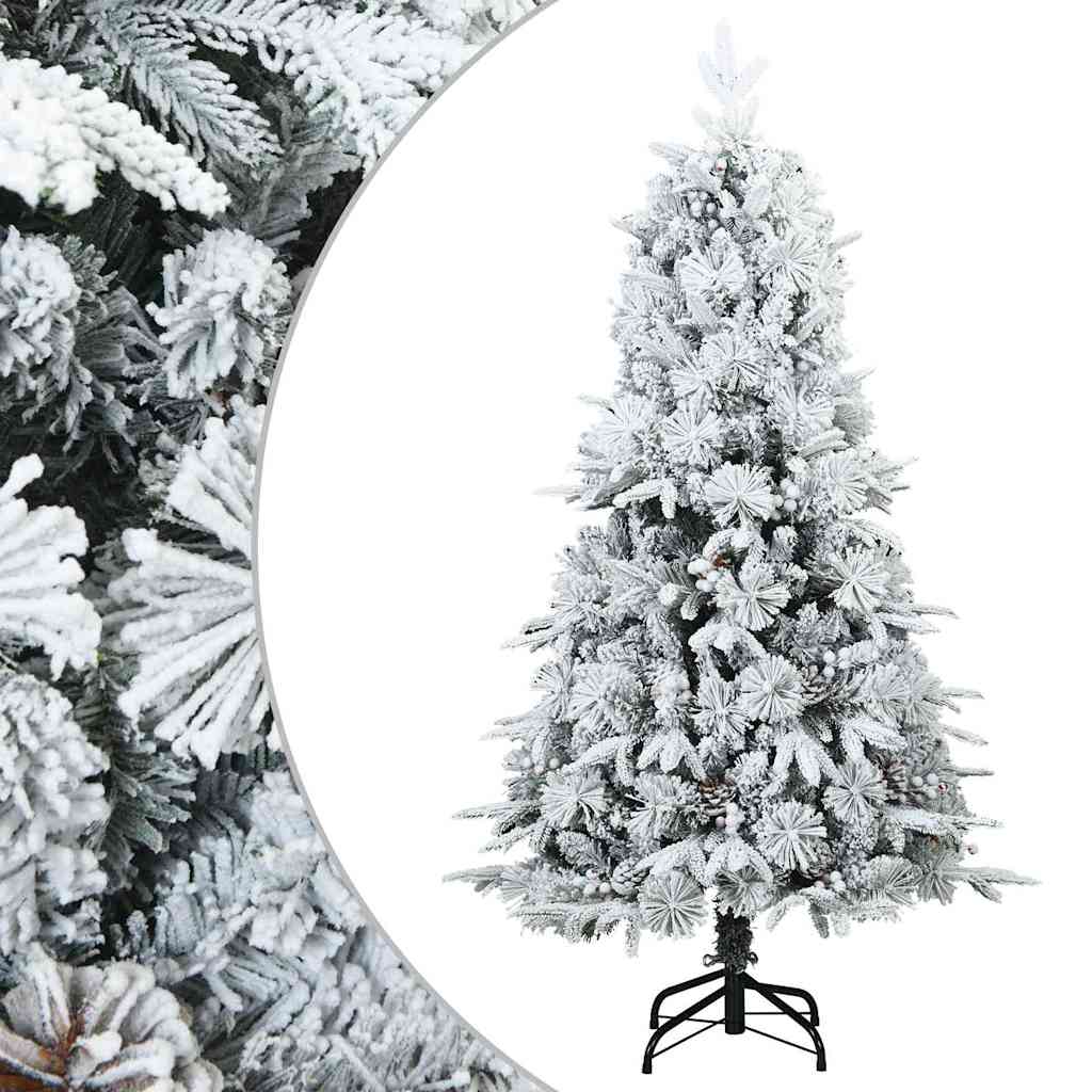 Vidaxl kunst kerstboom met geveerde takken, sneeuw bedekt wit 120 cm
