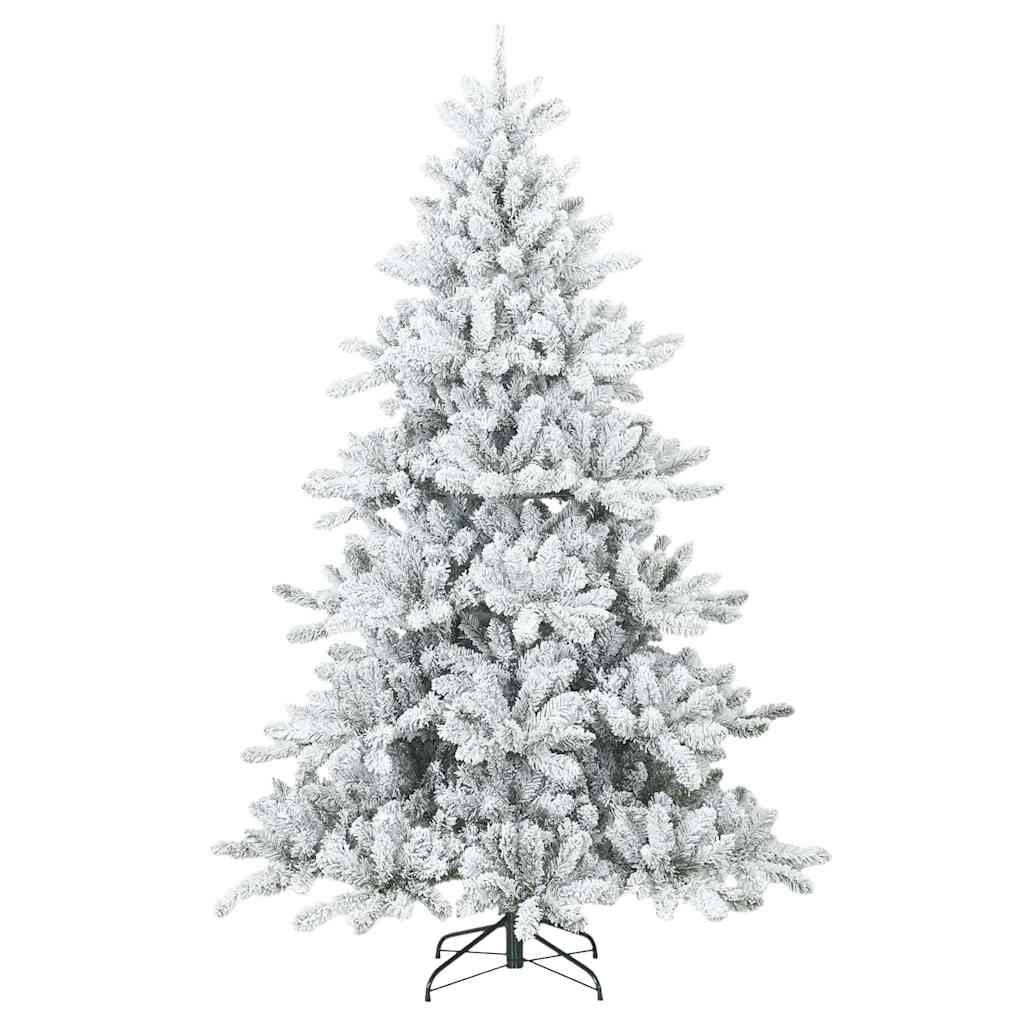 Vidaxl kunst kerstboom met geveerde takken, sneeuw bedekt wit 180 cm