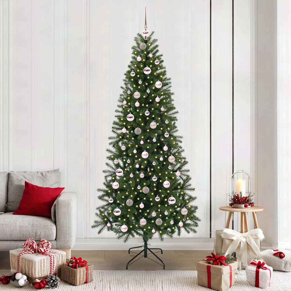 Vidaxl kunstkerstboom met 300 led met standaard groen 210 cm pe en pvc