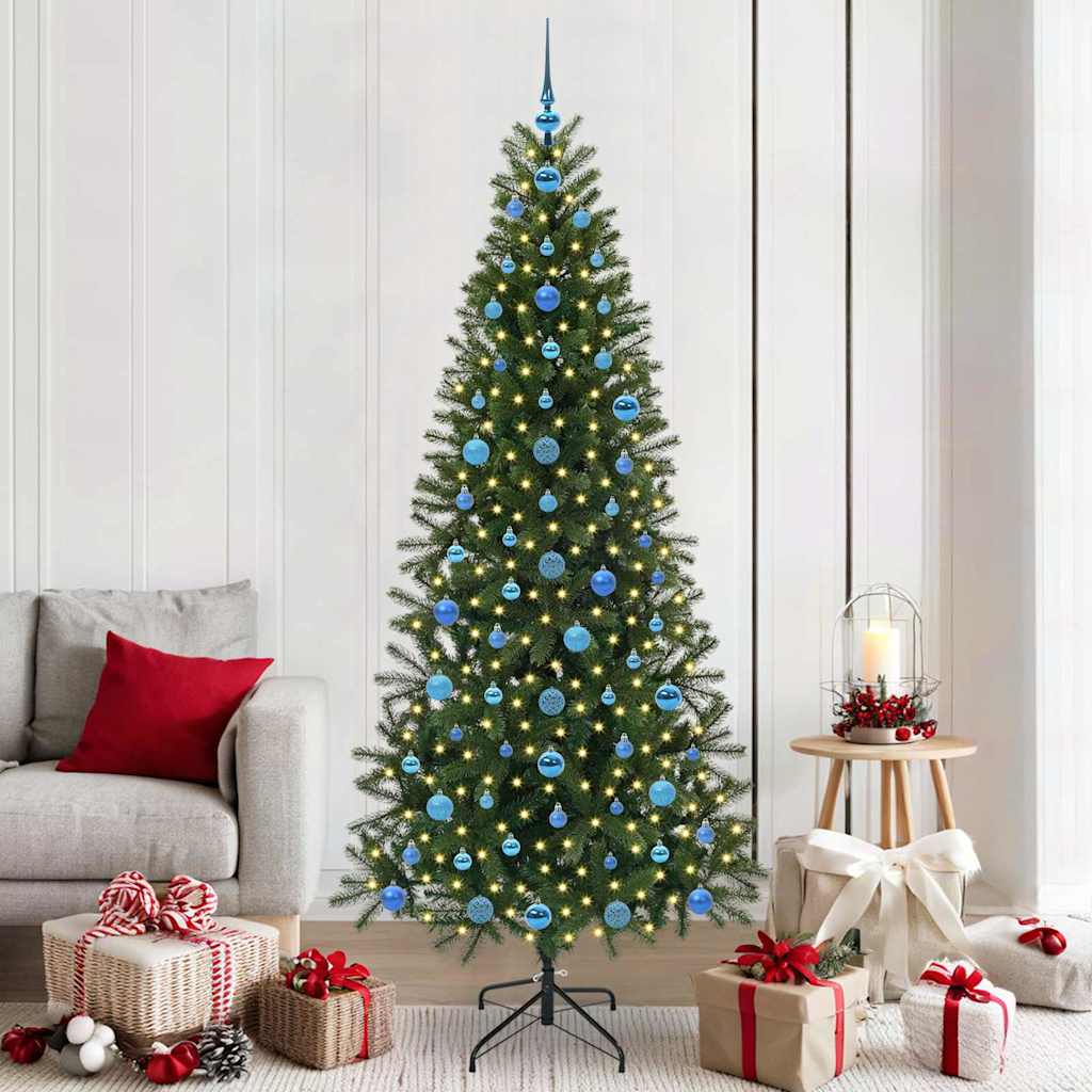 Vidaxl kunstkerstboom met 300 led met standaard groen 210 cm pe en pvc