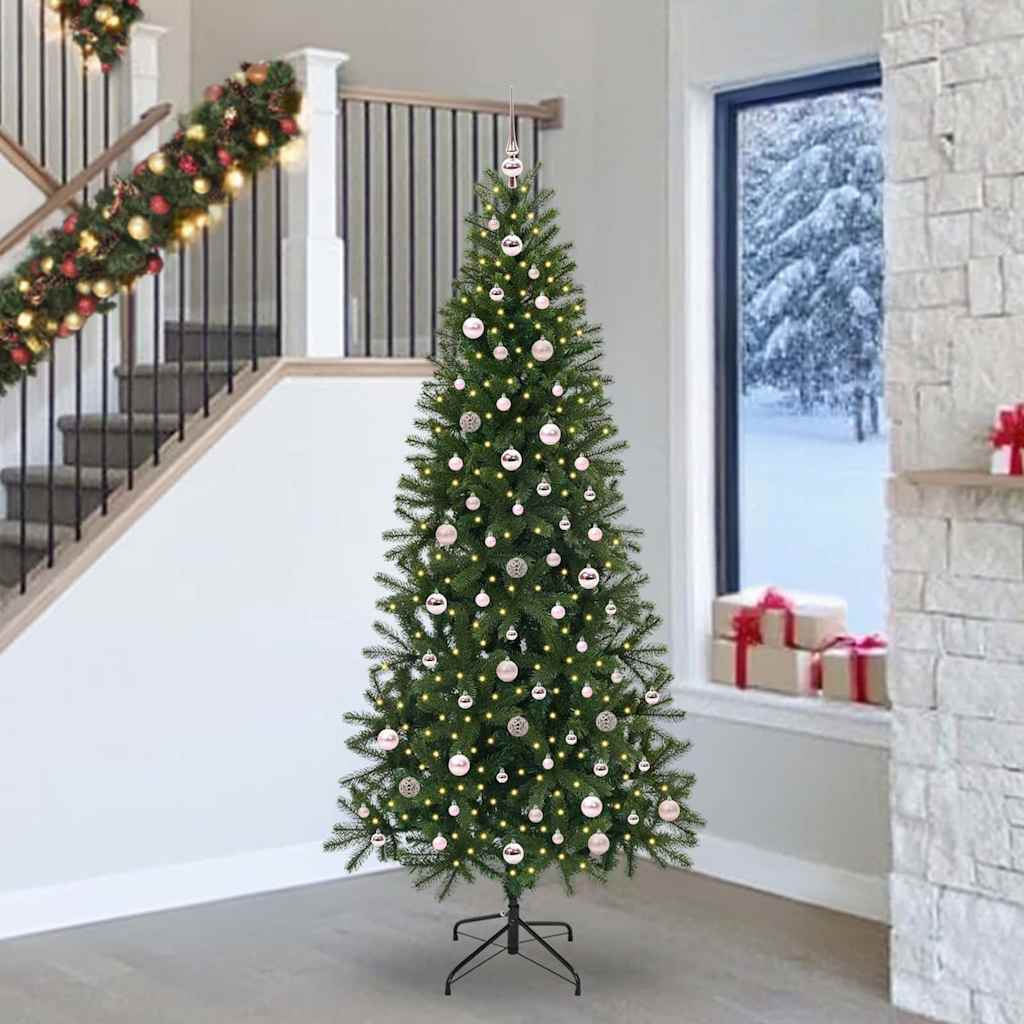 Vidaxl kunstkerstboom met 300 led met standaard groen 240 cm pe en pvc