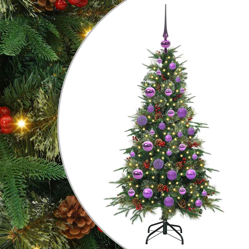 Vidaxl kunstmatige inklapbare kerstboom groen 120 cm pe en pvc
