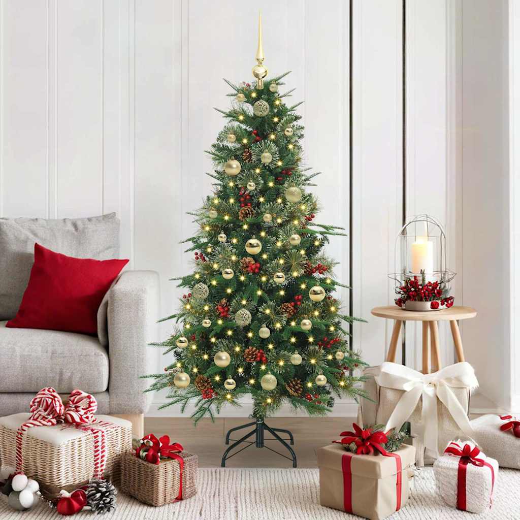 Vidaxl kunstmatige inklapbare kerstboom groen 150 cm pe en pvc