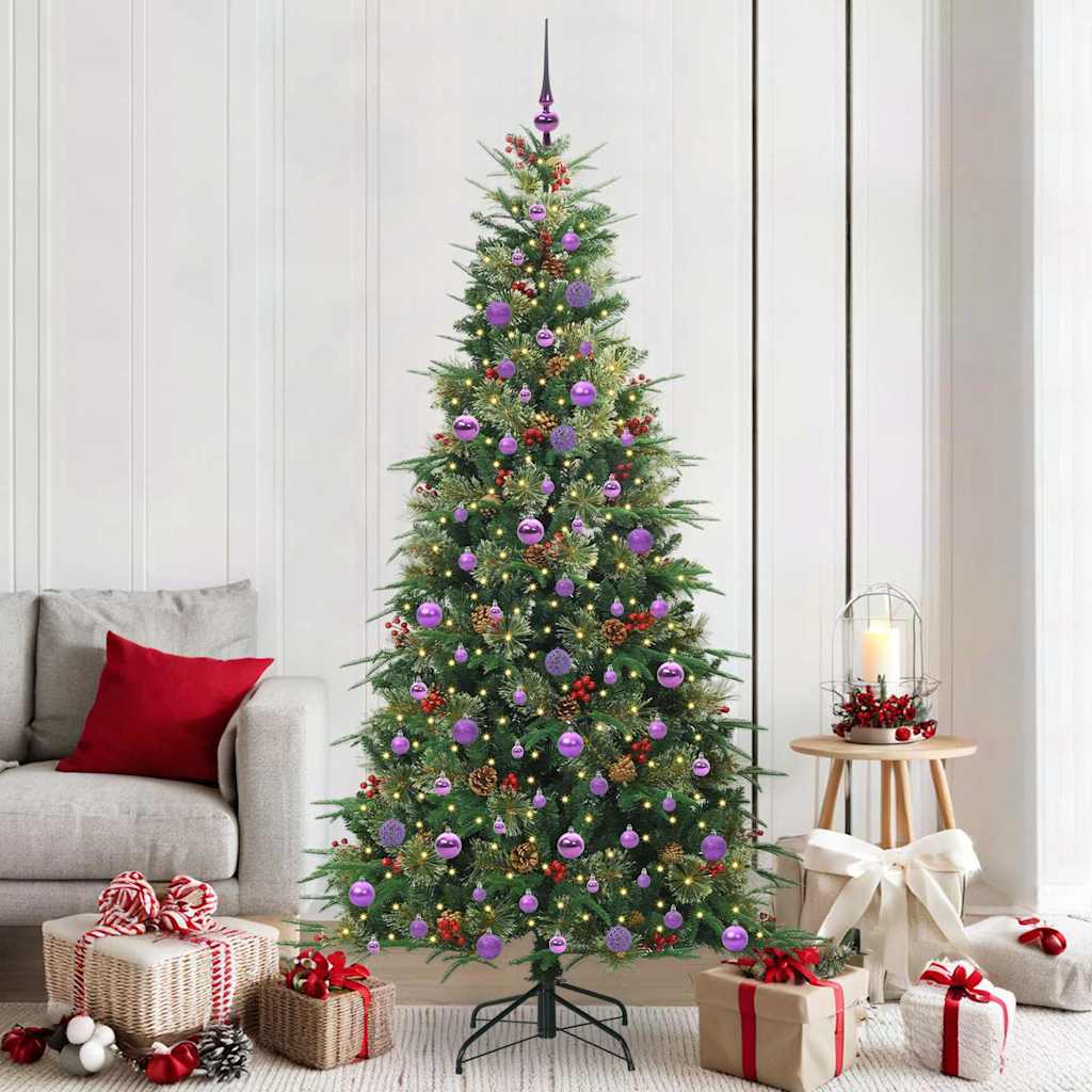 Vidaxl kunstmatige inklapbare kerstboom groen 210 cm pe en pvc