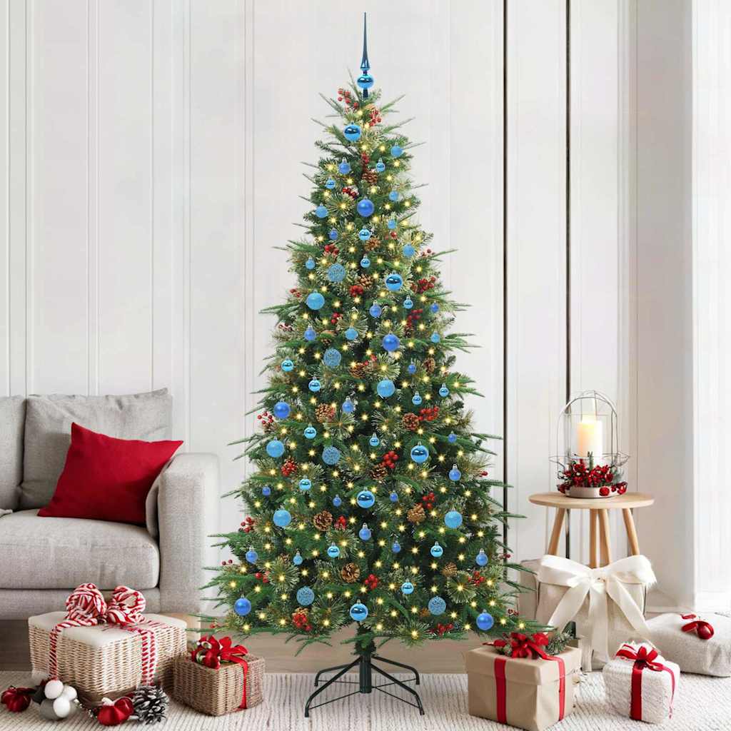Vidaxl kunstmatige inklapbare kerstboom groen 210 cm pe en pvc